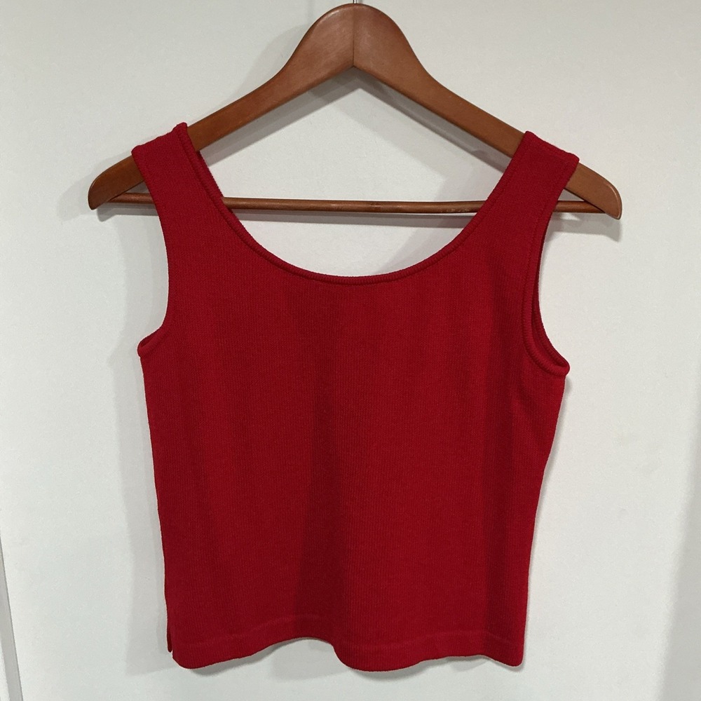 St. John Evening Knit Cardigan Set, Ruffle Trim And Tie Closure, Red, 6 - Picture 7 of 16